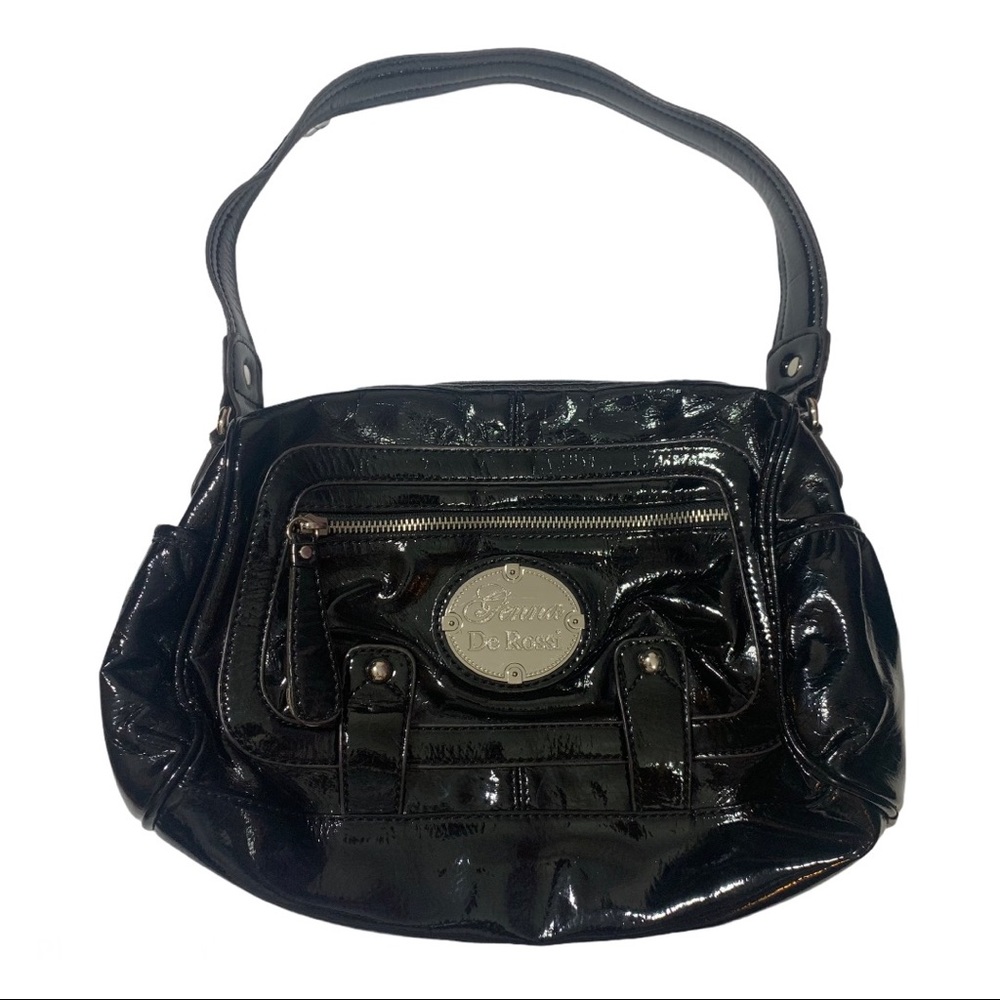 5 for 20 Genna De Rossi black shiny pvc shoulder bag